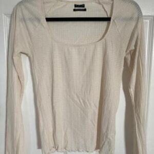 Urban Outfitters Out from Under Scalloped Thermal Long Sleeve Shirt, Size M
